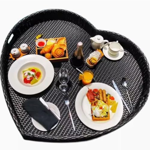 ray Floating Rattan,Swimming Pool Floating,Schwimmender Tabletttisch für den Pool, Mehrzwecktablett für Wasser, schwimmendes Tablett für den Pool für Erwachsene für Sandbank, Spa, Badehaus und Pa