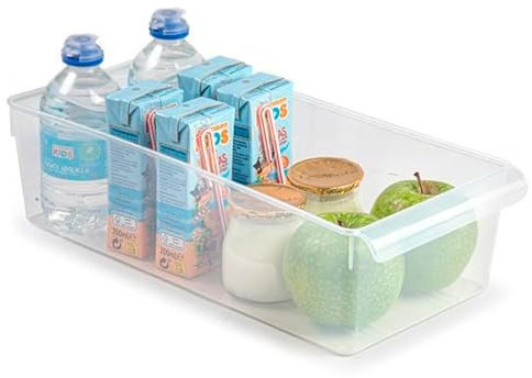 Tradineur - Cajón organizador para frigorífico Nº 11 - Fabricado en Polipropileno - Recipiente de plástico transparente - 10 x 18 x 37 cm
