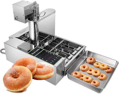 ZHIXUMM 1800 Pezzi/Ora Mini Macchina per Fare Ciambelle A 4/6 File/Macchina per Ciambelle/Macchina per Friggere Le Ciambelle/Macchina per Fare Ciambelle/Mini Macchina per Ciambelle/Macchina,4Rows