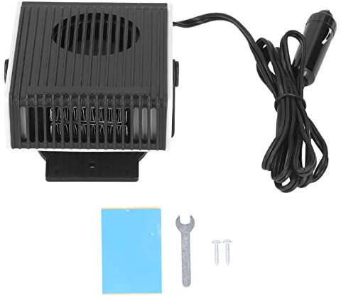 VOBOR Ventilatore per Riscaldamento Auto Accendisigari Defogger 12V 150W Portatile Nero Bianco A Basso Rumore Universale