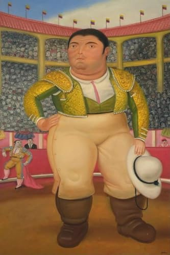 SGFGAD FHYWQ Fernando Botero Póster Gente Lienzo Pintura Cuadro de Arte de Pared Moderno《Picador en la Plaza de Toros》Fernando Botero Impresiones Para La Decoración del Hogar 60x90cm Sin Marco