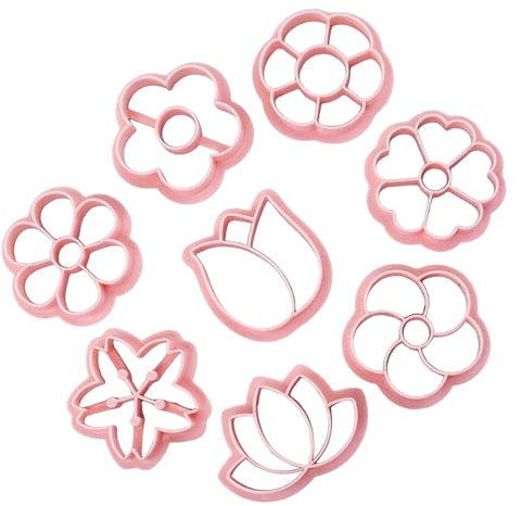 Confezione da 8 stampi per biscotti a forma di fiore, per gli appassionati di pasticceria, biscotti, fondente, goffratore, timbri, resistenti alla ruggine, per dolci e dolci