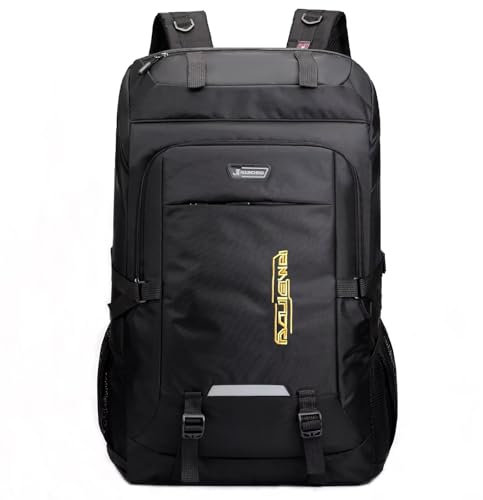 Ezmina 80L Hiking Backpack Waterproof Camping Backpack Trekking Bag Black Hiking Daypack Travelling Backpack for Men and Women Large Rucksack for Touring Climbing Outdoor Sport
