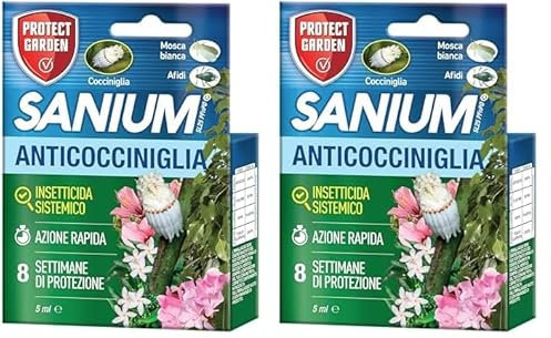 Protect Garden Sanium SL 25 Anticocciniglia PFnPO, Insetticida Sistemico Concentrato. Elimina Cocciniglia Sia Fasi larvali Che Adulte. Rapida Azione Abbattente. Fino a 8 Settimane di Protezione. 5ml