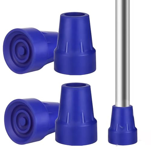 4er-Set Premium Krückengummis 19mm - Dicke, Rutschfeste & Abriebfeste Gummifüße aus Hochleistungsgummi für Krücken, Gehstöcke und Gehhilfen | Langlebiges Krückenzubehör für Sicherheit & Stabilität