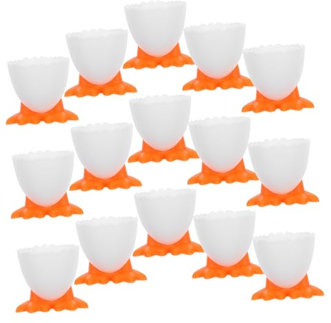 GLEAVI 20pièces Coquetiers Plastique Forme De Poussin pour Durs Support Décoratif pour Déjeuner Conteneurs à Style Dessin