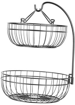 HOLIDYOYO Cesta Hueca Colgante Para Frutas Fruteros De Cocina De Dos Decorativa y Práctica