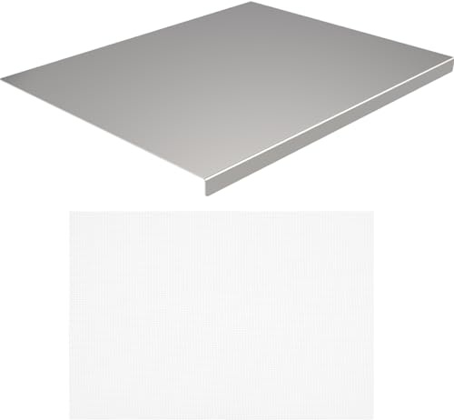 VALICLUD Stainless Steel Kneading and Rolling Board 15.75 X 11.81 Inch Multipurpose Dough Pastry Cutting Board with Lip for Baking and Food Preparation