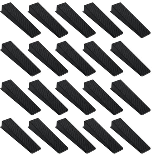 20 Pcs Fence Panel Plastic Wedges, Reusable Tile Leveling System Fence Panel Clips Kit, Black Tile Wedges, Tile Leveler Installation Tools for Ceramic Tile and Stone Installation