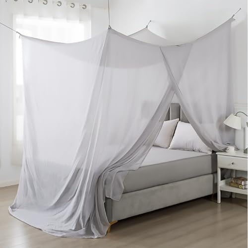 ZFFDPQQ Silberbeschichtetes Netz mit Baumwollstrahlenschutz-Baldachin, EMF-Abschirmung, Bettnetz, Unterbett-Erdungsmatte, für vollen Schutz (220 x 160/220 x 220 cm)
