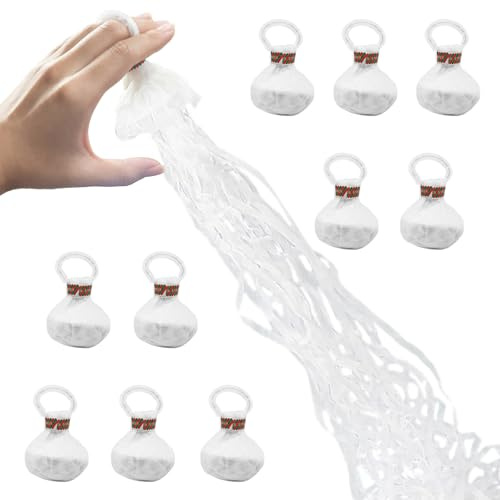 10 Piezas Serpentinas de Lanzamiento a Mano Serpentinas de Mano Serpentinas Lanzamiento de Papel Color Blanco para Fiesta Cumpleaños Bodas Graduaciones Carnaval Navidad