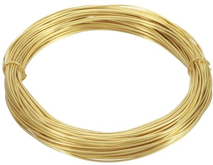 QUARKZMAN mässingstråd för hantverk 18 Gauge, 15,24 m flexibel och vikbar för smyckestillverkning, DIY, modellering, dekorationer (rund)