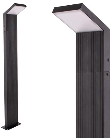Maxkomfort LED Außenstandleuchte Premium 80cm Schwarz – 8W 3000K Warmweiß | 230V, Aluminium, 1280 Lumen, IP65 Wetterfest, Moderne Stehleuchte Außen