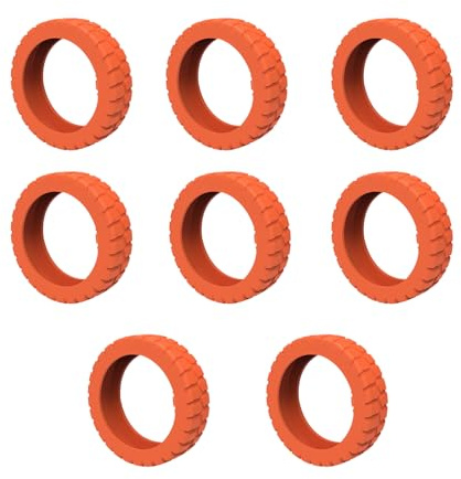 8-pack resväskor fodral, förbättrade hjulskydd med damm- och ljudreducering för resa (Orange)