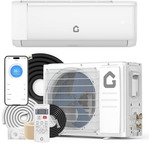 IDEALHOUSE 24,000 BTU Mini Split Air Conditioner and Heat Pump, 21 SEER2 Ultra Quiet 208-230V Ductless AC with WiFi & Alexa Control, Cools/Heats up to 1500 Sq.Ft, Easy Installation Kit