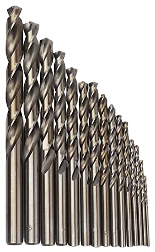 Broca de Acero Rápido, Juego de 15 Piezas, Ángulo 135°, Recubrimiento Oro Oxidado - Taladrado Preciso y Resistente, Para Metales Duros y Uso Profesional