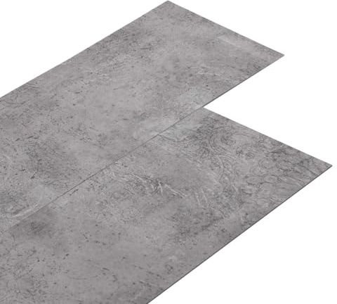 vidaXL Tableros de Suelo 36 pcs Cemento Marrón 5,02 m² PVC, Suelo Laminado Barato, Estiloso y Rectangular, actualización de Piso Interior, tablones autoadhesivos Ligeros