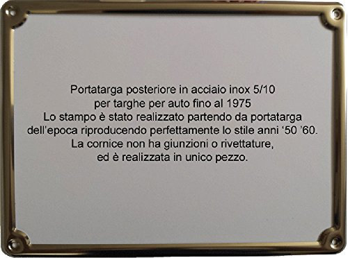 Targhe Storiche – Portatarga Auto Epoca Posteriore dal 1952 al 1975, Progettato per Auto d’Epoca, Made in Italy