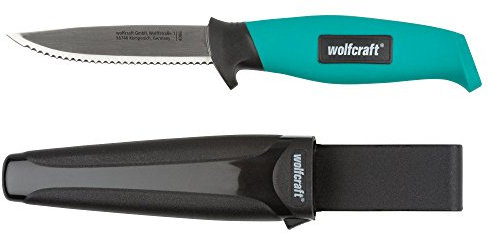 Wolfcraft Outdoor Knife with Sheath I 4086000 I Knife for hobbies, crafts and camping