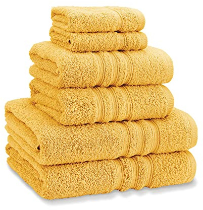 Catherine Lansfield Zero Twist Cotton 6 Piece Towel Bale Set Ochre