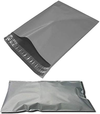 Versandtaschen aus Polyethylen, stark, selbstklebend, 23 x 30 cm, Grau, 100 Stück