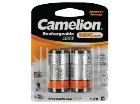 Camelion Pack de 2 Batterien/Akkus rechargeables 1,2V LR14/HR14 NI-Mh accu 3500 mA