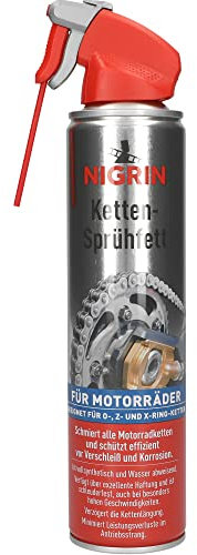 NIGRIN Ketten-Sprühfett, 6 x 400 ml, vollsynthetisch, schützt vor Verschleiß, minimiert Leistungsverluste