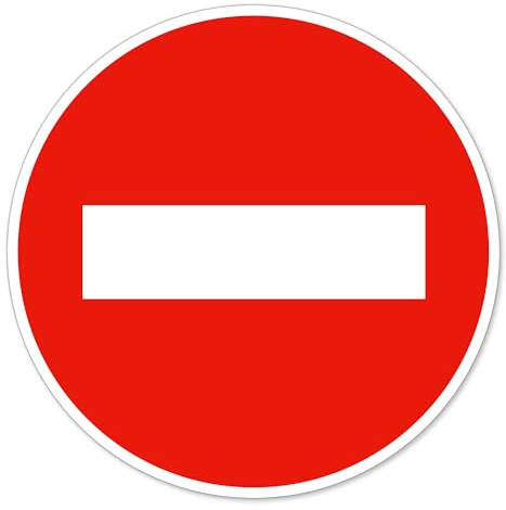 Autocollant vinyl - Panneau de sens interdit - Diamètre de 200 mm - 10