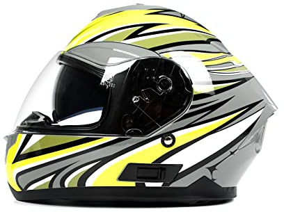 BHR Casco Integrale Moto con Doppia Visiera 814 RIDE | Casco Moto Integrale Omologato ECE con Visiera Doppia Antigraffio | Casco Moto Donna/Uomo con Sgancio Micrometrico | Wind Rose Grey | S