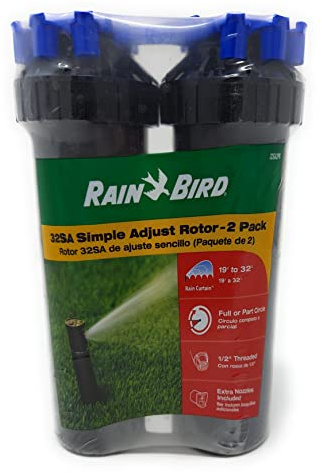Rainbird 32SA Getriebe-Sprinkler mit 2 Düsenpackungen, Rotor-Design, Sprinklerköpfe, 2 Stück