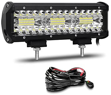 Willpower Led Lichtleiste Balken 12V 24V 9 180W für Auto Offroad KFZ | Lightbar Arbeitsscheinwerfer, mit 12V Kabelbaum, 6000K Weiß, IP67 Wasserdicht, Beleuchtung für Traktor ATV Boot Quad