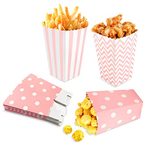 Siumir Liten popcorn påsar 24 st rosa ränder