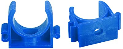 sourcing map 20mm Dia PPR U-Shaped Pipe Clamps Clips Fittings Hose Holder for Water Supply Blue 8 Pcs