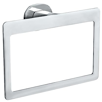 WENKO UV-Loc® Handtuchring Maribor, Wand-Handtuchhalter aus Zinkdruckguss zum Befestigen ohne Bohren mit innovativem UV-Loc® Klebesystem, ideal für Bad und Gäste-WC, 23 x 17 x 5,5 cm, Chrom