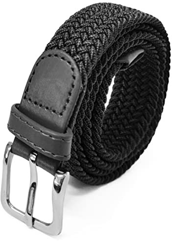 Glamexx24 Unisex Elastischer Stoffgürtel Geflochtener: 25mm Breite Elastik Flechtgürtel Stretchgürtel Dehnbarer Gürtel für Damen und Herren, Länge Dehnt