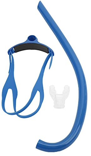 Keenso 1 Stück Langlebiger Silikonschnorchel mit Verstellbarem Mundstück Finis Schwimmschnorchel Schwimmzubehör (Blau)