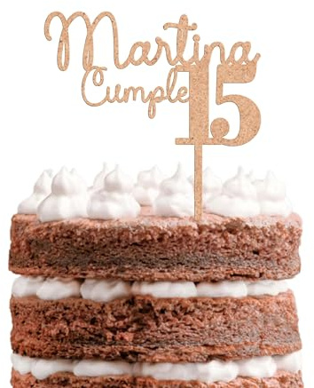 ADOREI Topper de Tarta Personalizado en Madera MDF com nombre y Edad para Tartas de Cumpleaños Eventos Decoración de Fiestas Bodas y Bautizos Cupcake Comunions Regalo Handmade Laser cut