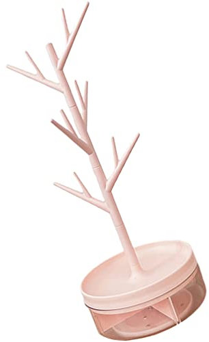 Ohrring-Organizer, Schmuckständer, Tisch-Schmuckständer, Schmuckbaum-Aufbewahrungsbox, Ohrring-Halsketten-Halter, Organizer-Tablett for Halskette, Ring, Ohrringe, Schmuckständer/447 ( Color : Pink )