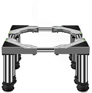 Washing Machine Stand Base Telescopic Length/Width 45-65cm Washer Dryer Stack Stands Anti-Vibration 4/8/12 Strong Feet Drum Washing Machine Shelf Base Reinforced for Fridge Freezer (12legs 10.6in
