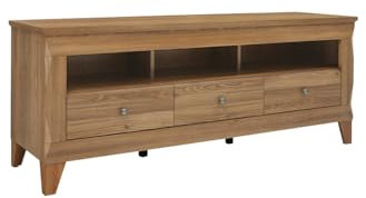 BLACK RED WHITE® TV Lowboard Bergen Fernsehschrank Kommode | im Landhaus,Boho,Retro Stil | 156x47 | für Wohnzimmer, Esszimmer