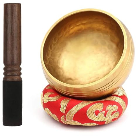 CLENEA Nepal Handgefertigte Buddha-Klangschale, Yoga-Meditation, Gesangsschale, Messing-Glockenspiel, Kunsthandwerk, Musiktherapie, tibetische Klangschale (Size : 17cm)