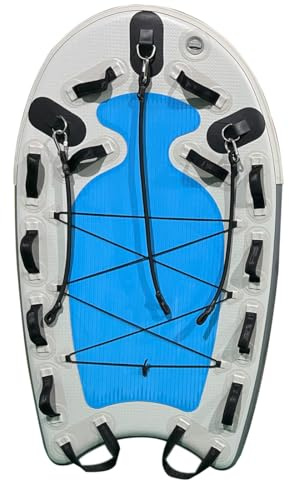 FYTEINFLA Floating Water Mat Water Mattress Rescue Sled Surfboard Board Jet Ski Rescue Board for Professional Emergency Rescue by Lifeguards, Fire & Rescue, Big Wave Surfing (Blue)