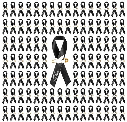 50 Cintas Funerarias de Paloma, Alfileres Conmemorativos Negros Para Servicio, Respeto, Meditación, Lazo Para Recuerdos de Luto, Día de Recuerdo y Eventos