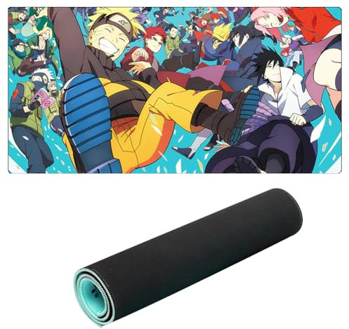 MEZHEN Schreibtischunterlage für Naruto Gaming-Mauspads XXL Mauspad Desk Mat Anti Rutsch PC Mausmatte Groß Mousepad Gaming Schreibtisch Zubehör Mat Büro Deko