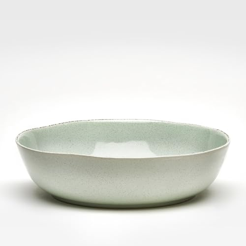 Van Well | URBAN Salatschale 29,5 cm grün - Steinzeug Steinzeug große Schüssel für Obst Gemüse und zum Servieren, große Bowl