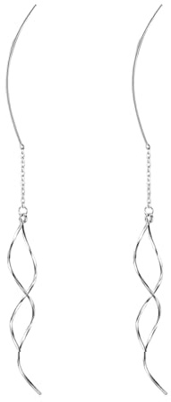 SHIEAGLELD Silber Quasten Ohrringe für Damen, 925 Sterling Silber Kurve Einfädler Ohrringe, Ohrringe Silber Hängend, Hypoallergene Schmuck Ohrringe, Silberne Handmade Ohrringe
