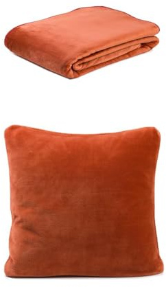 Gözze Premium Cashmere-Feeling Decke und 2er Set Cashmere-Feeling Kissen, 220x240 cm + 50x50 cm, Farbe: Schoko