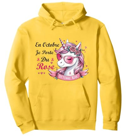 Je porte du rose octobre Sensibilisation au Cancer du Sein Sweat à Capuche