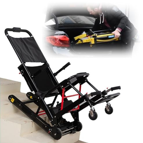 Carrello Elettrico Pieghevole Montascale elettrico a mano, montascale portatile, telaio che può salire e scendere le scale sedia, carrello elettrico per sedia a rotelle per salire le scale,