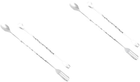 Amosfun 2 Set Agitatori Per Vino Bar Spoon Attrezzi Barman Bastoncino Da Cocktail Bastoncino Di Miscelazione Cucchiaio Da Cocktail Agitatore Per Cucchiaini Da Cocktail Silver 4 Pezzi * 2